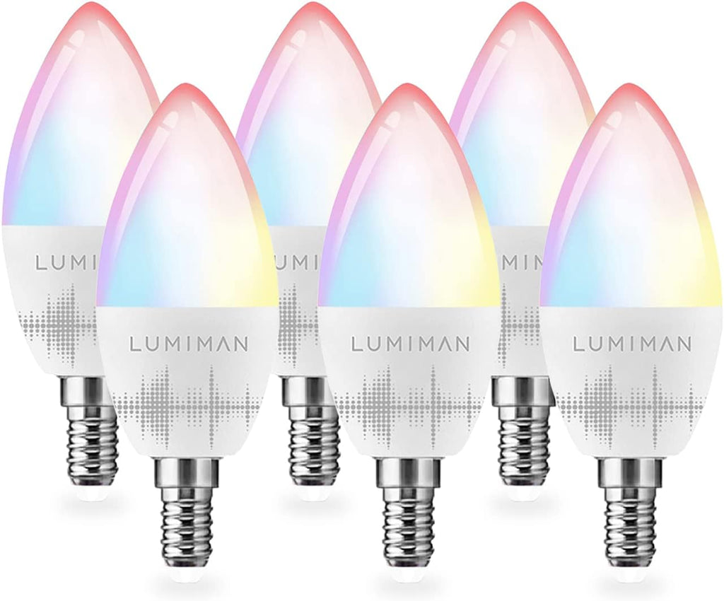 Smart Candelabra Bulb LED RGBCW E12 WiFi 6 Pack L588570