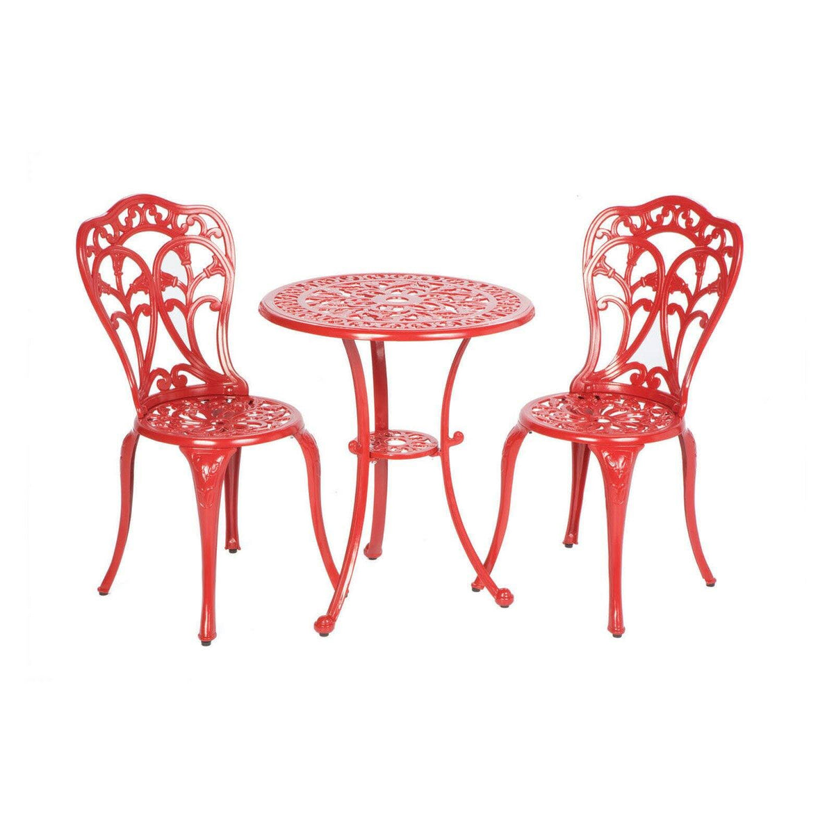 Lipstick Red Cast Aluminum Bistro Set C31132