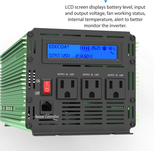 24V 2000W Pure Sine Wave Power Inverter with LCD Display and Remote Controller W131660