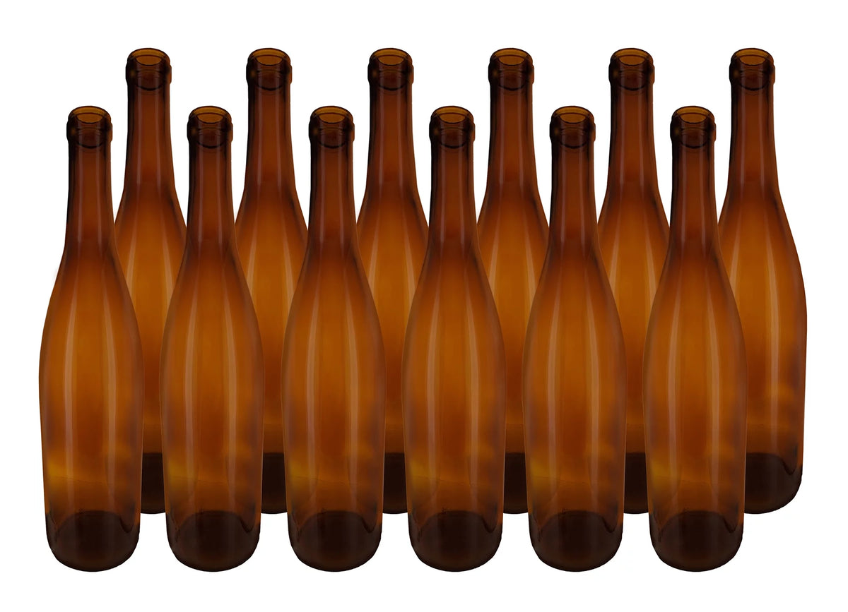 750 ml Amber Glass Hock Bottles, 12 per case S4249