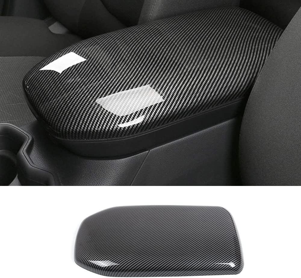Carbon Fiber Car Center Armrest Cover Trim for Toyota RAV4 2019 2020 2021 2022 Pack of 2 N66312