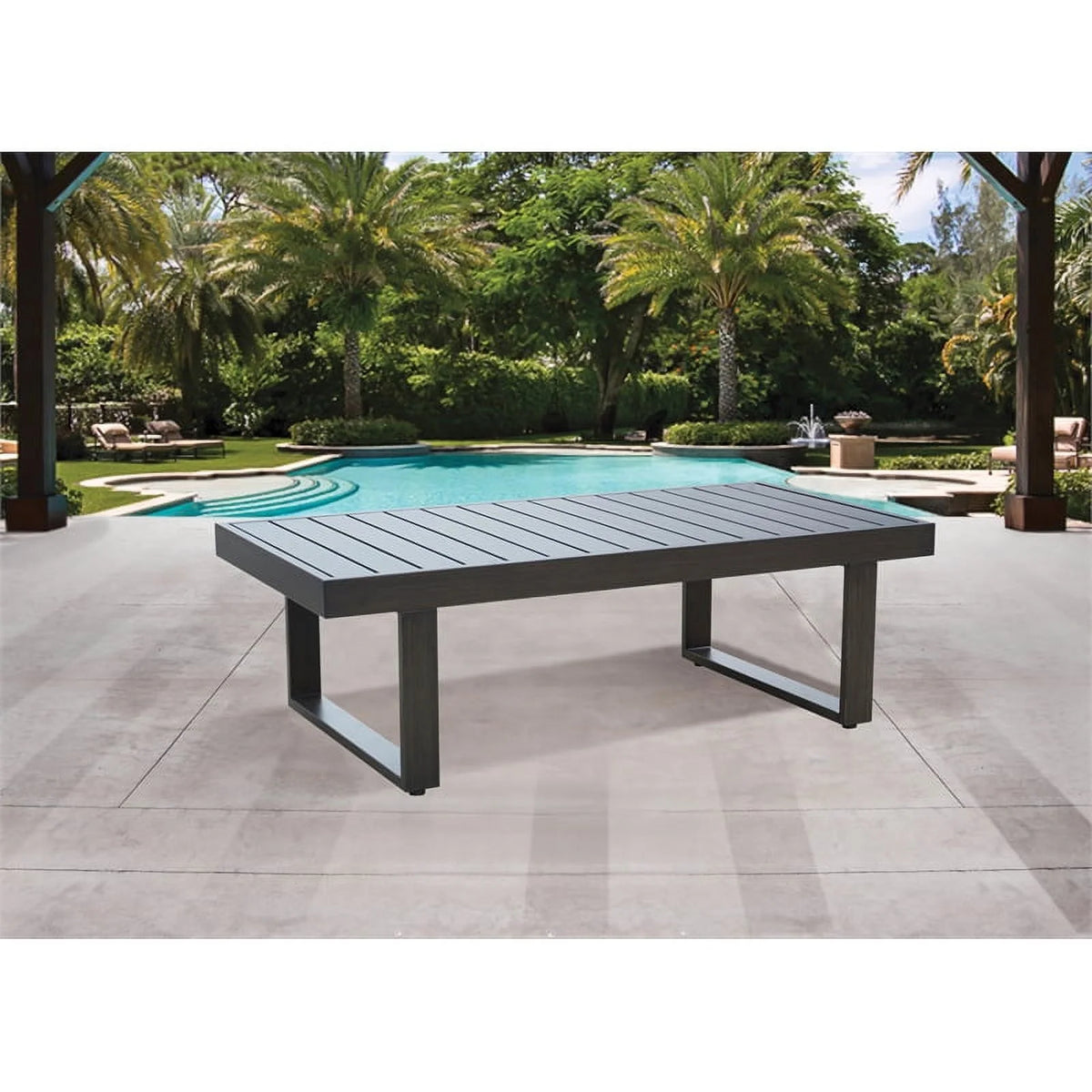 Brown Aluminum Patio Cocktail Table S8430