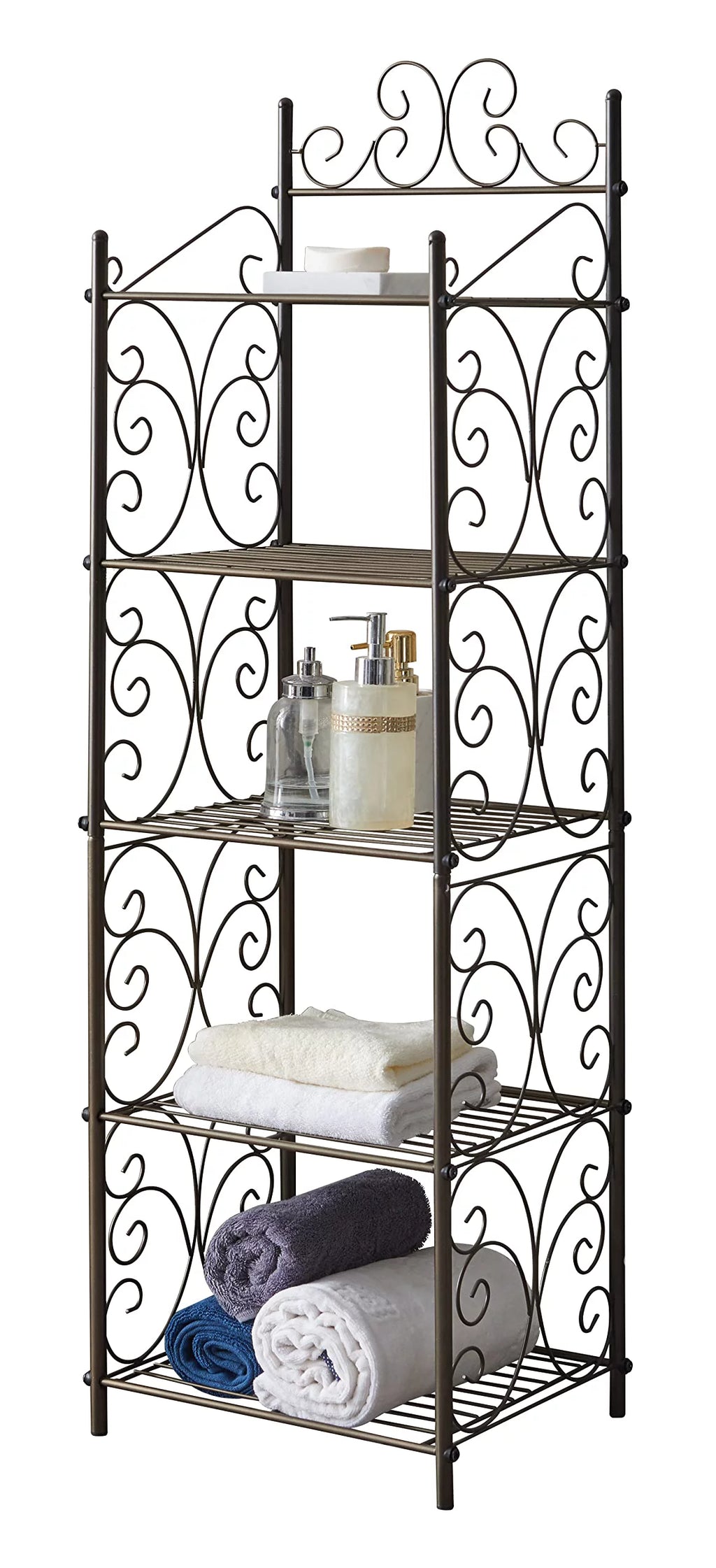 5 Tier Metal Kitchen Bathroom Storage Shelving Unit J31629
