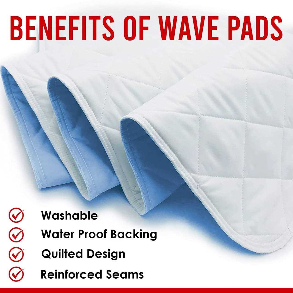 Washable Underpads Pack of 4 Large Bed Pads A264614