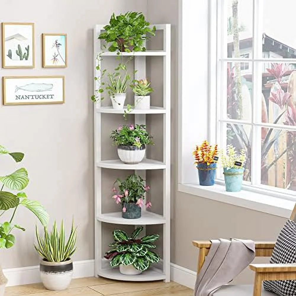6 Tier 70.9 Inch Tall Corner Bookshelf L201168