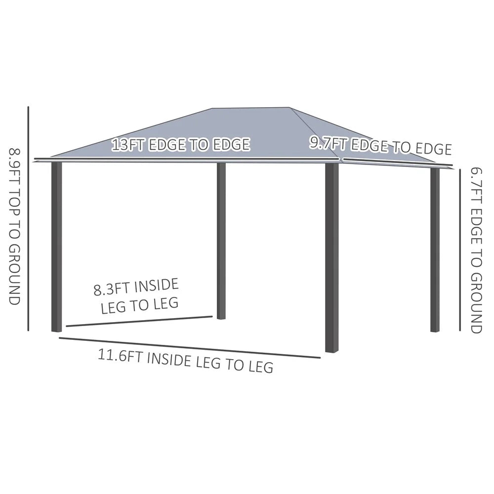 Aluminum Frame Outdoor Gazebo with Netting A49095