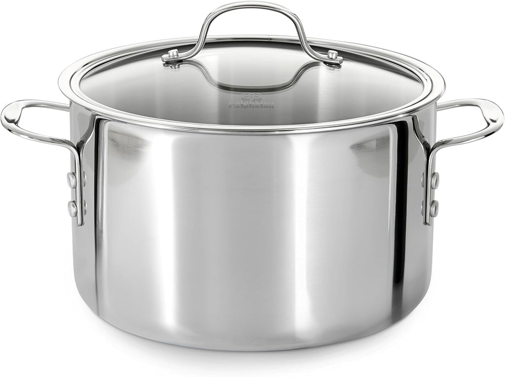 Tri-Ply Stainless Steel 8-Quart Stock Pot with Cover J8975