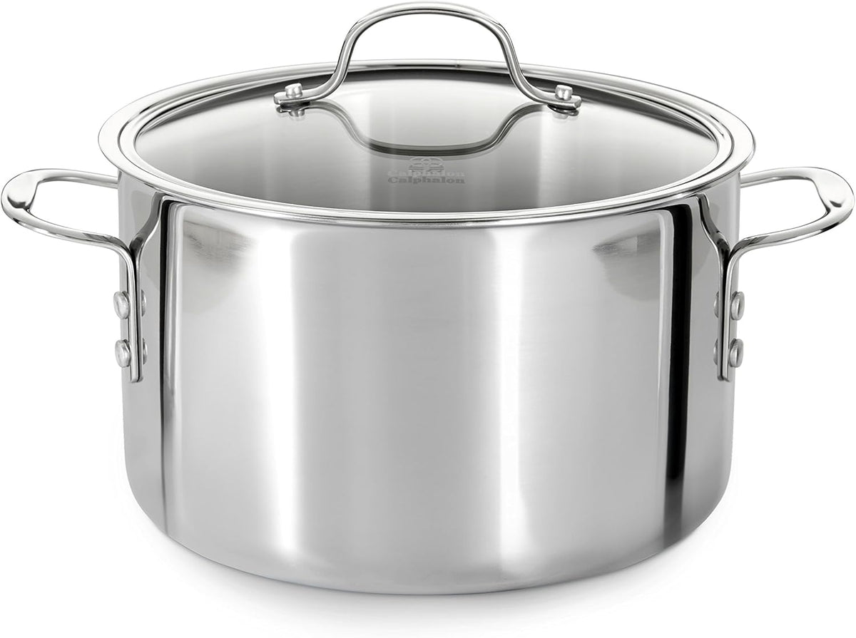 Tri-Ply Stainless Steel 8-Quart Stock Pot with Cover J8975