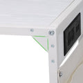 White C Shaped Side Table with Charging Station Y604874