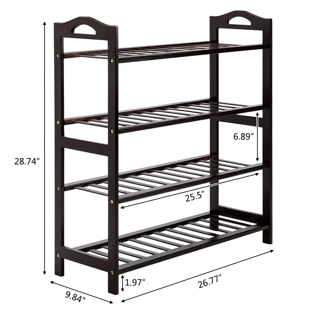 4-Tier Bamboo Coffee Shoe Rack M555881