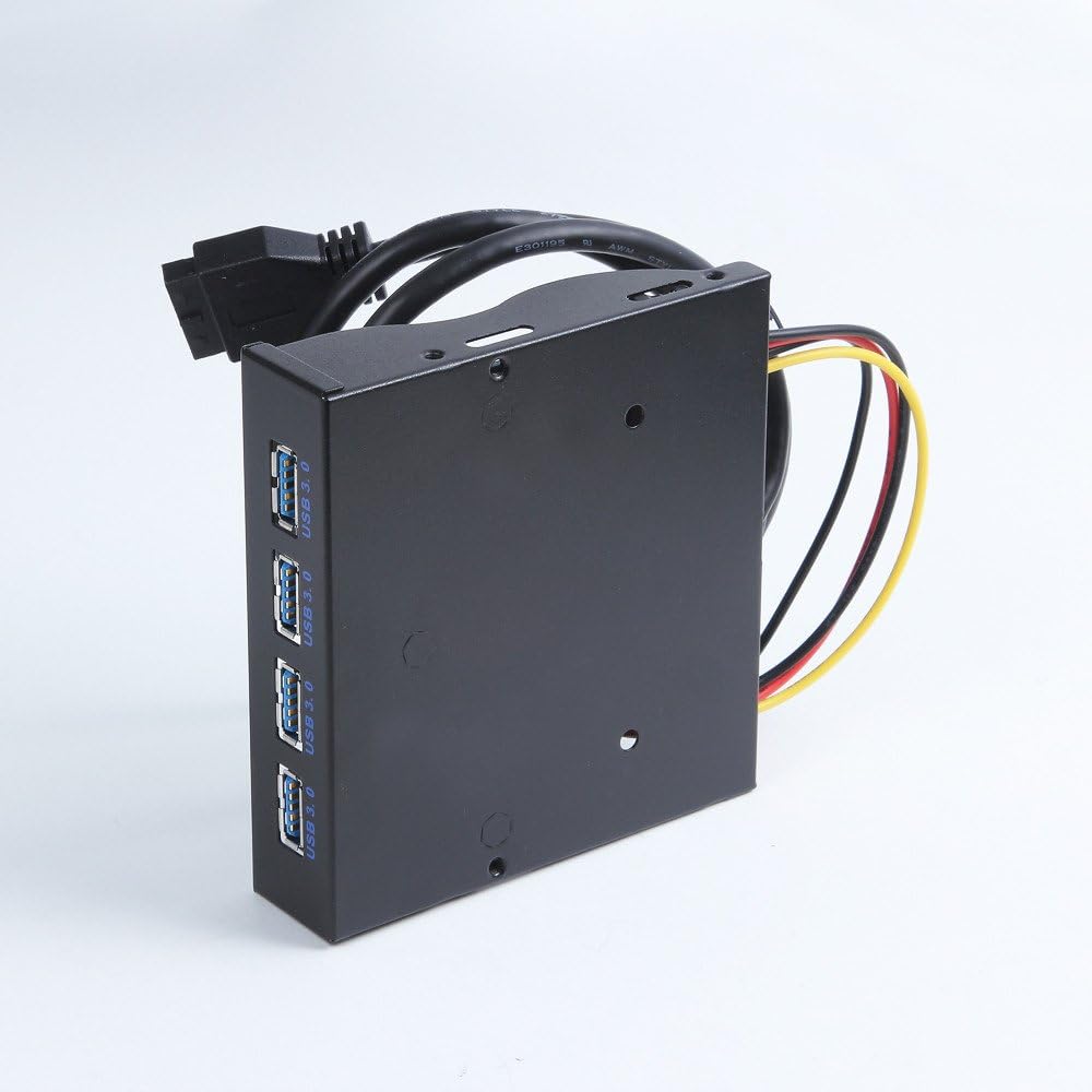USB 3.0 4-Ports 3.5 inch Metal Front Panel USB Hub with 15 Pin SATA Power Connector O73074