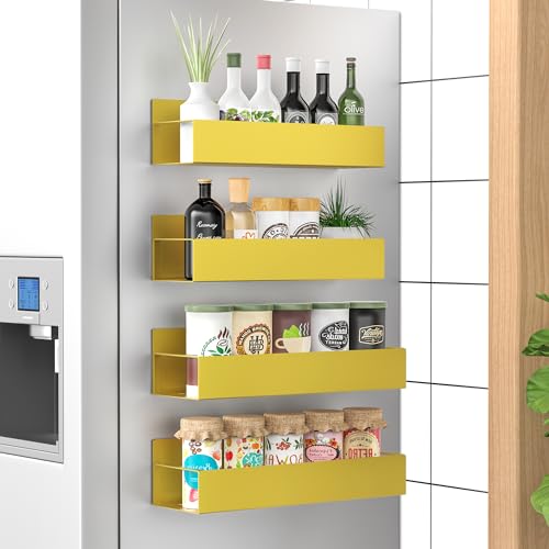 4 Pack Black Magnetic Spice Rack Organizer S44696