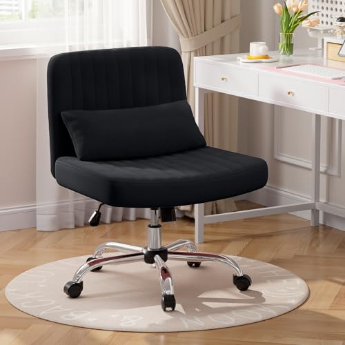 Pink Velvet Upholstered Swivel Office Chair with Arms O892292