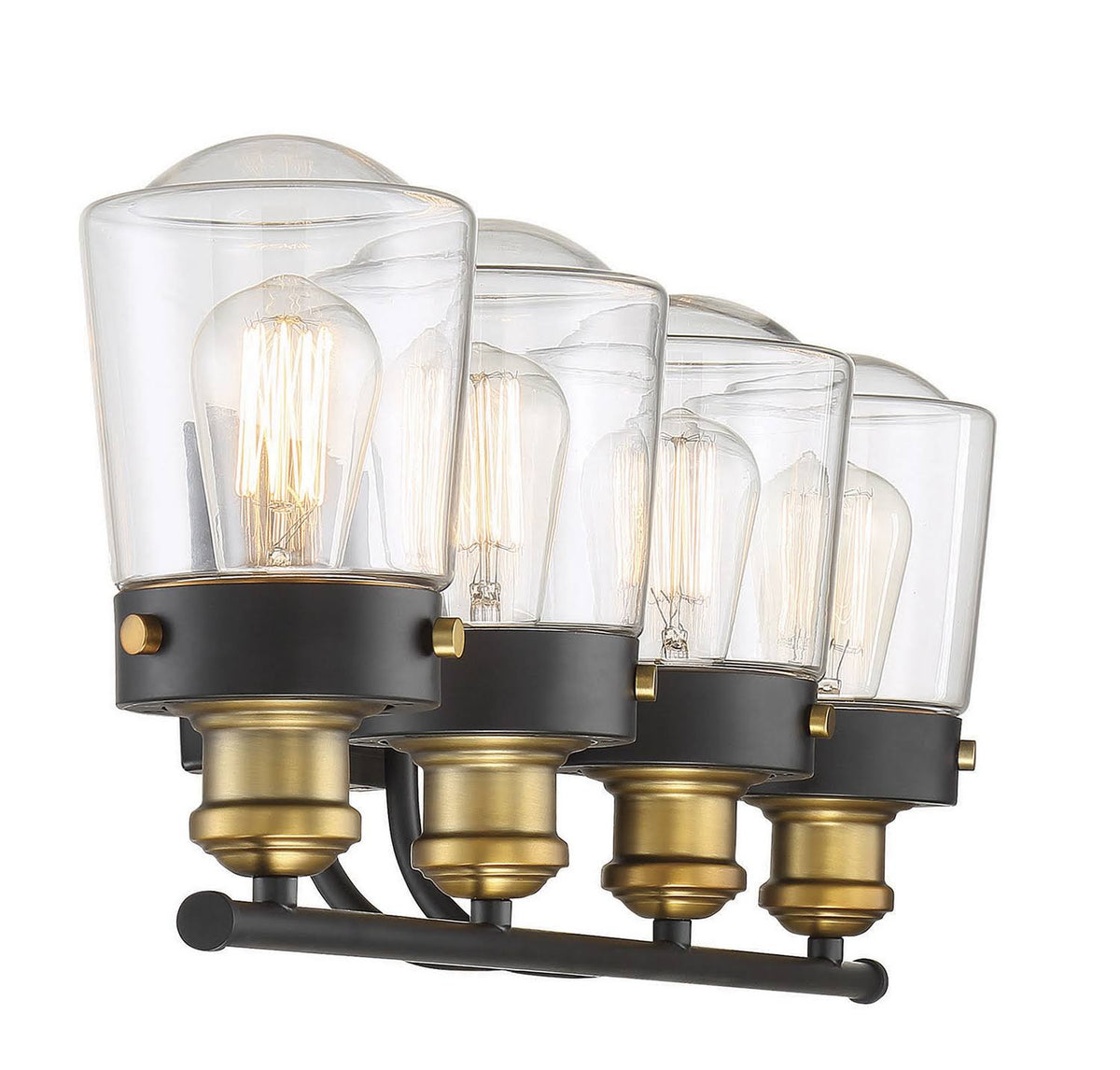 Vintage Black with Warm Brass 4 Light Bath Y875368
