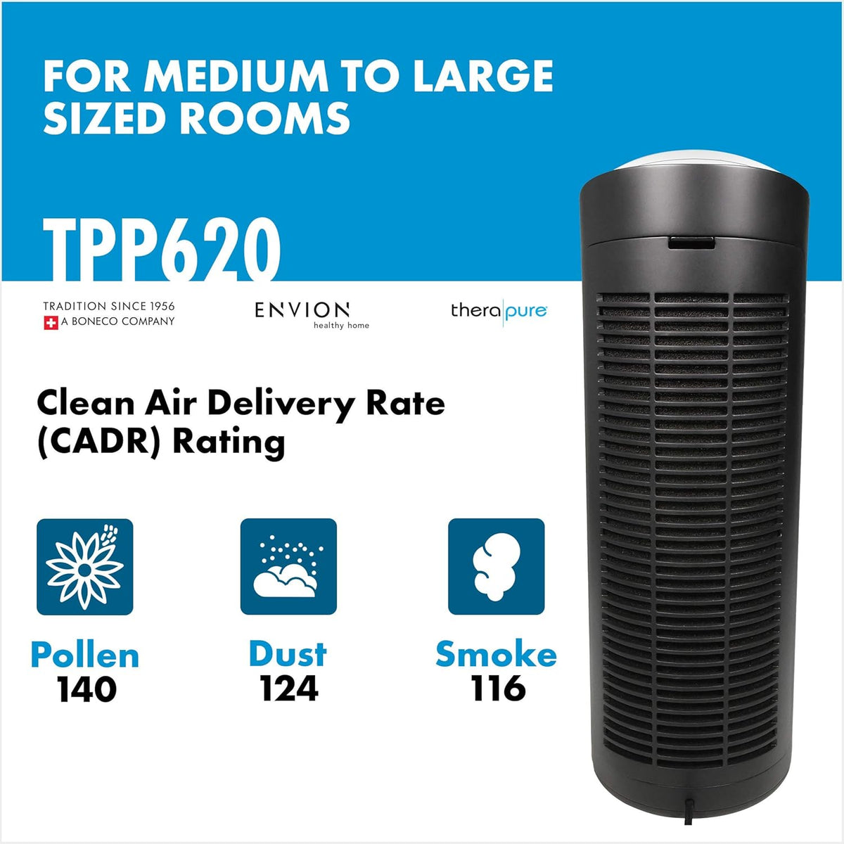 Tower Air Purifier with Handle, HEPA-Type Filter U757217