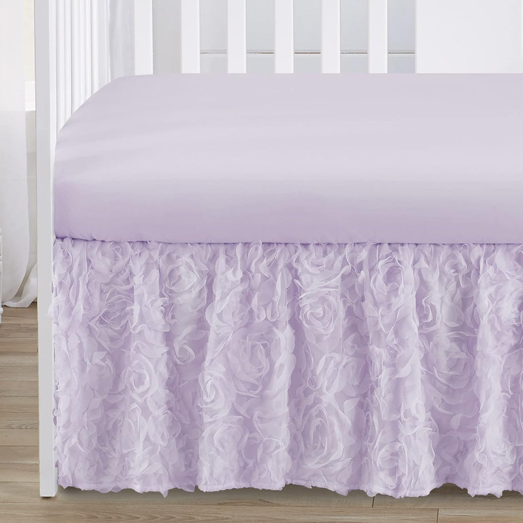 Purple Floral Rose Baby Girl Nursery Crib Bedding Set - 4 pieces M34821