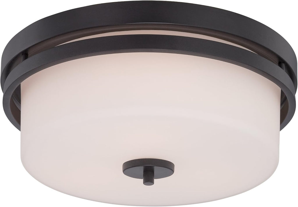 Aged Bronze Three Light Flush Fixture A5487
