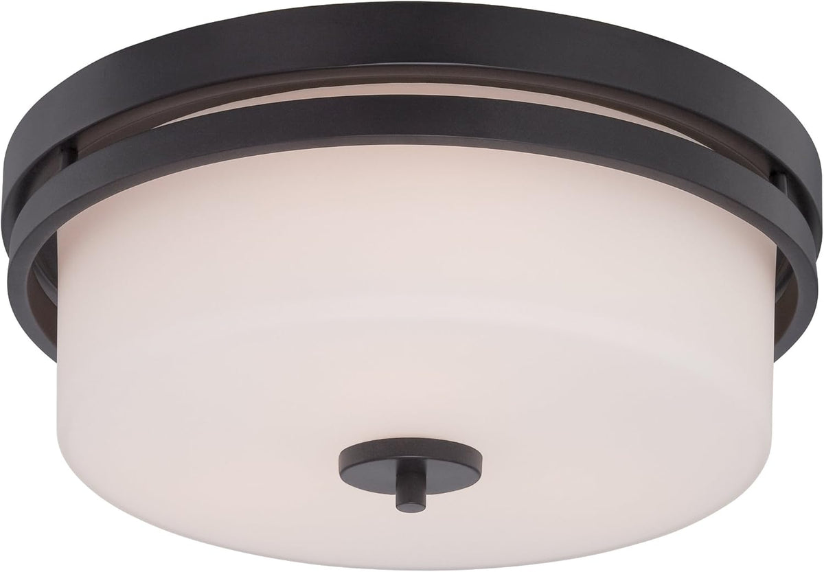 Aged Bronze Three Light Flush Fixture A5487