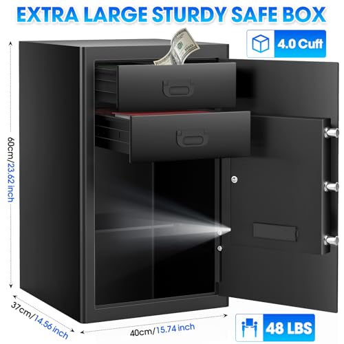 2.6 Cuft Fireproof Home Safe Box with Digital Safe Keypad Key B56320