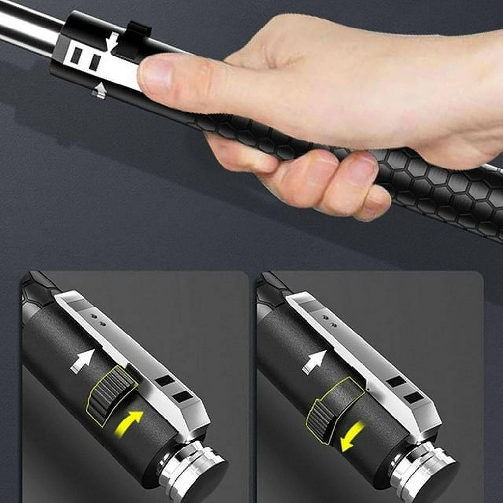 Enhanced Automatic Retractable Hiking Stick 3 Sections Trekking Poles with Sleeves and Tail Ropes Non-Slip E8465
