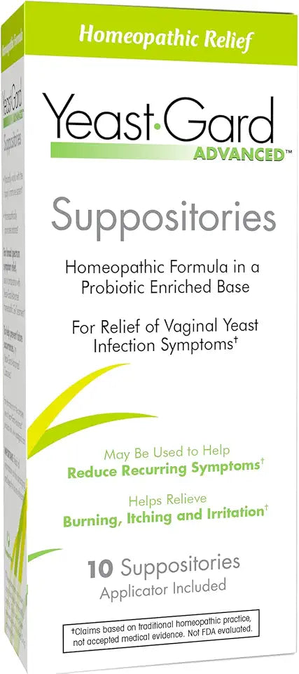 Homeopathic Yeast Infection Vaginal Suppositories 10 count P37261