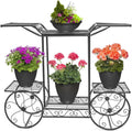 6-Tier Black Metal Plant Stand Y864786