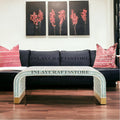 Bone Inlay Moroccan Design Waterfall Coffee Table Green P7962