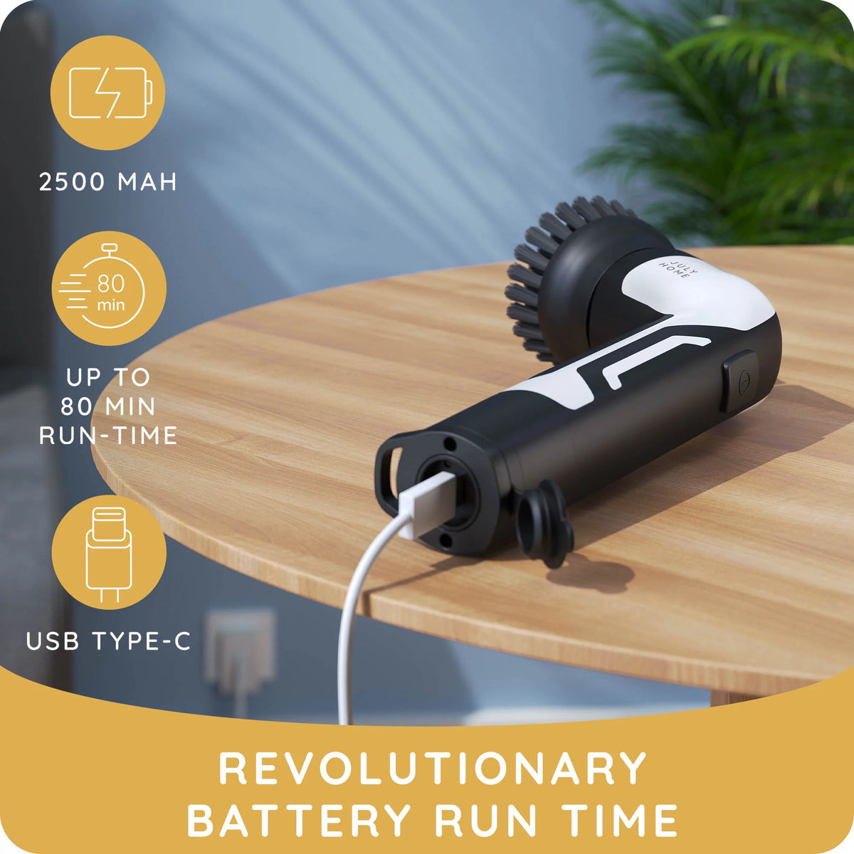 Cordless Handheld Electric Spin Scrubber with 3 Brush Heads S1597