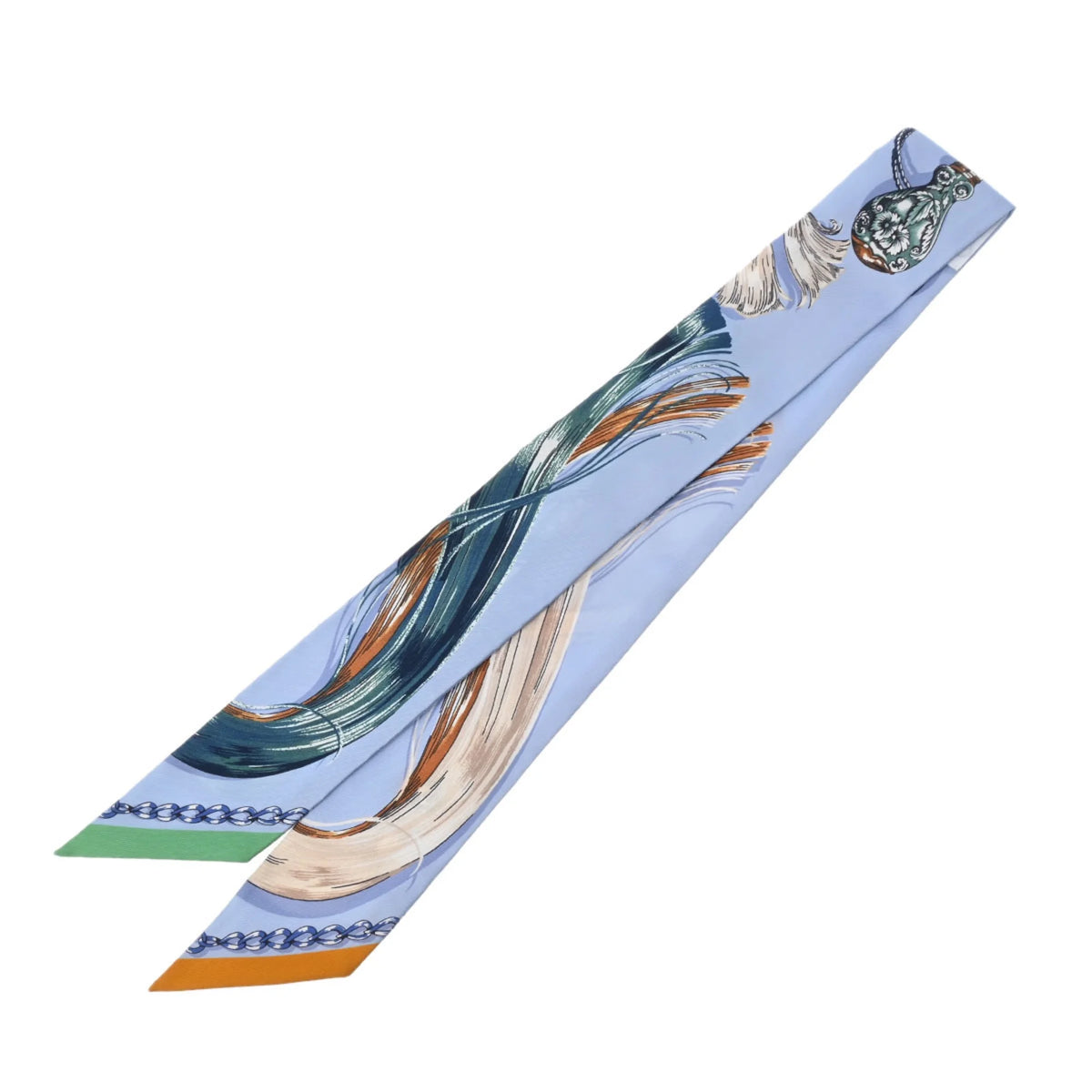 Light Blue 100% Silk Scarf Muffler H287