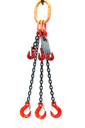 5/16" x 5' Triple Leg Chain Sling with Sling Hooks and Adjusters X5533