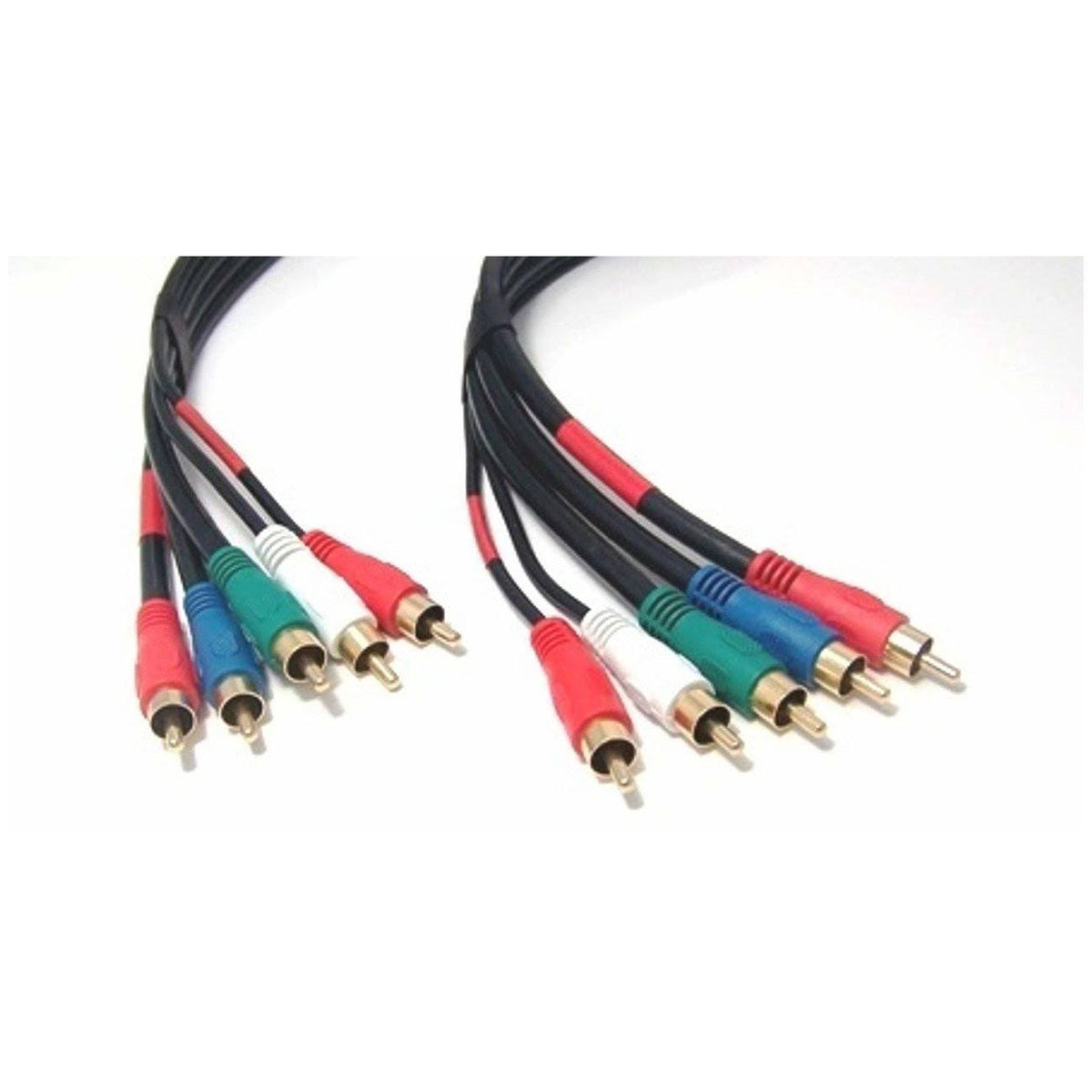 12 Feet Five RCA Male to Five RCA Male Multimedia Audio Video Component Cable S88495