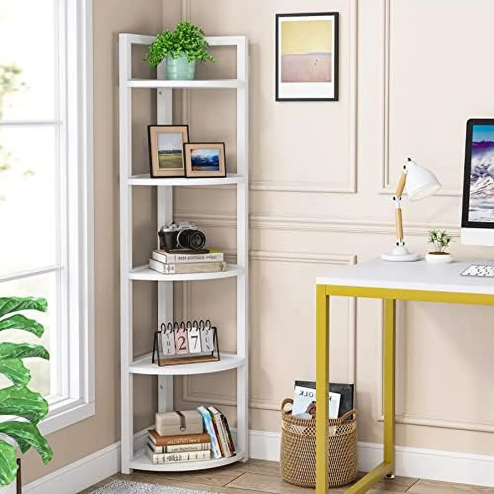 6 Tier 70.9 Inch Tall Corner Bookshelf L201168