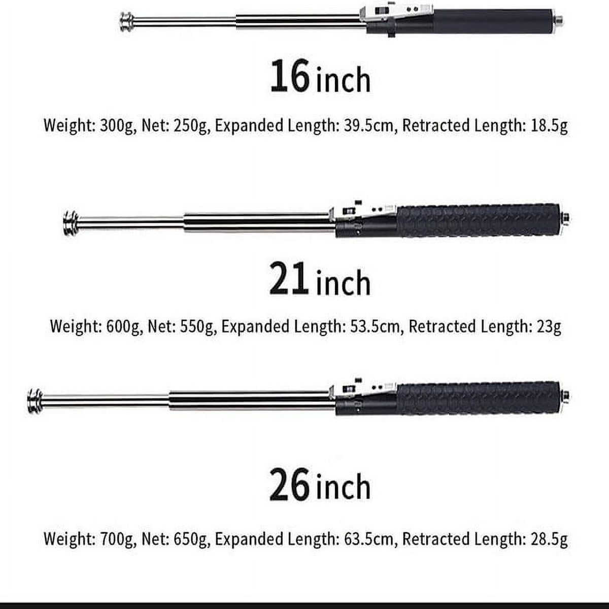 Enhanced Automatic Retractable Hiking Stick 3 Sections Trekking Poles with Sleeves and Tail Ropes Non-Slip E8465