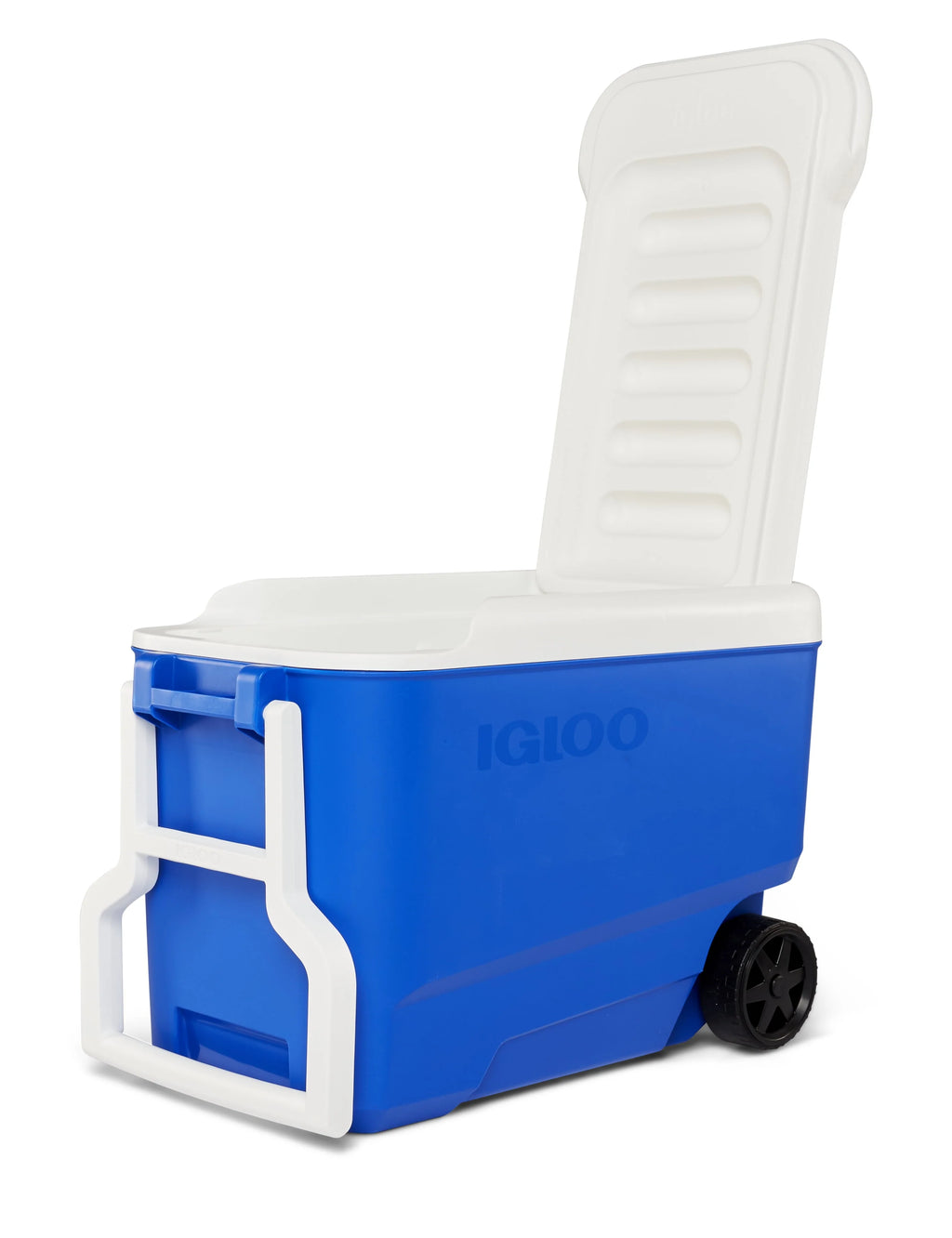 38 QT. Hard-Sided Ice Chest Cooler with Wheels, Blue Q589479