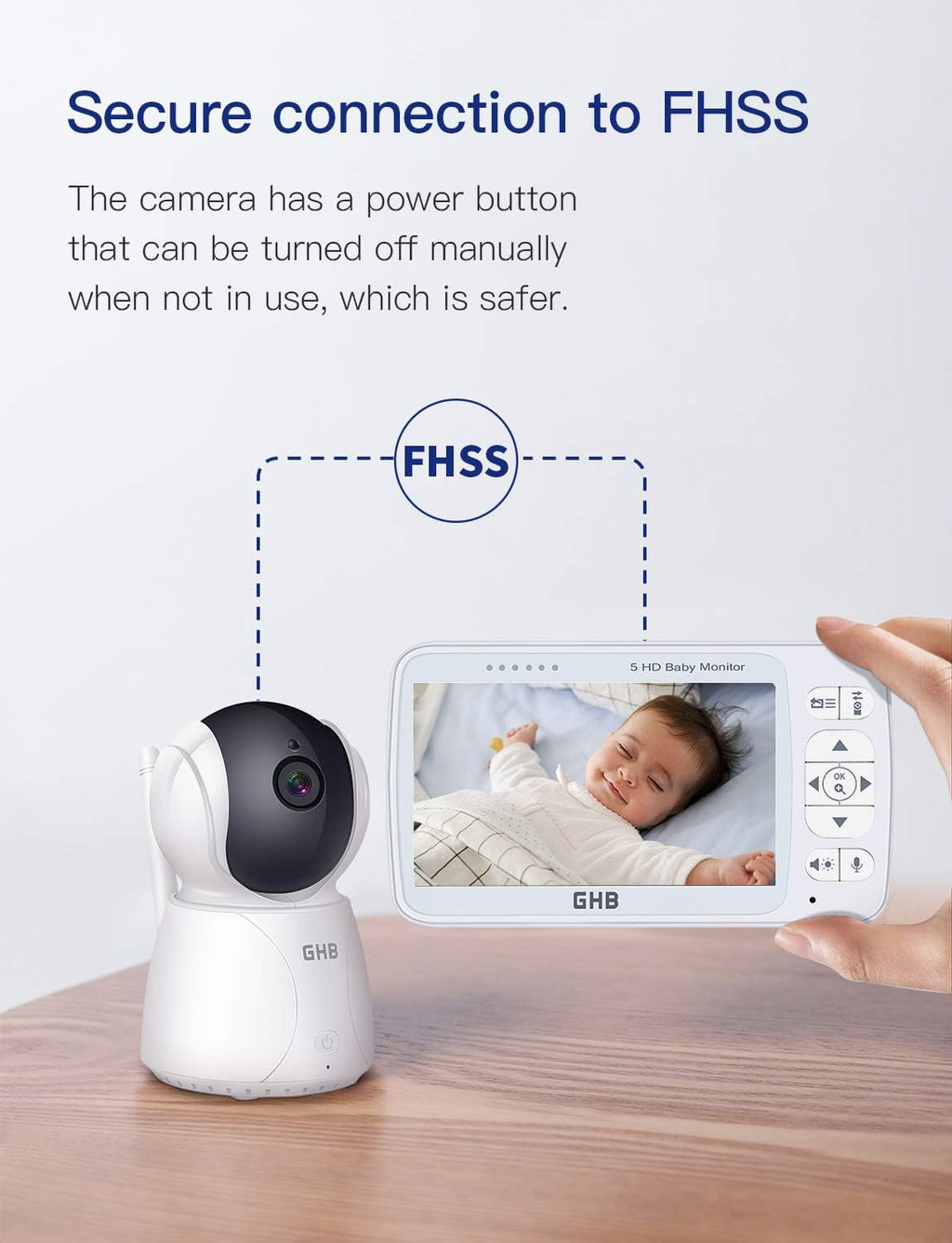 Baby Monitor with Camera and Audio 5 HD 720P Night Vision Temperature Sensor O248