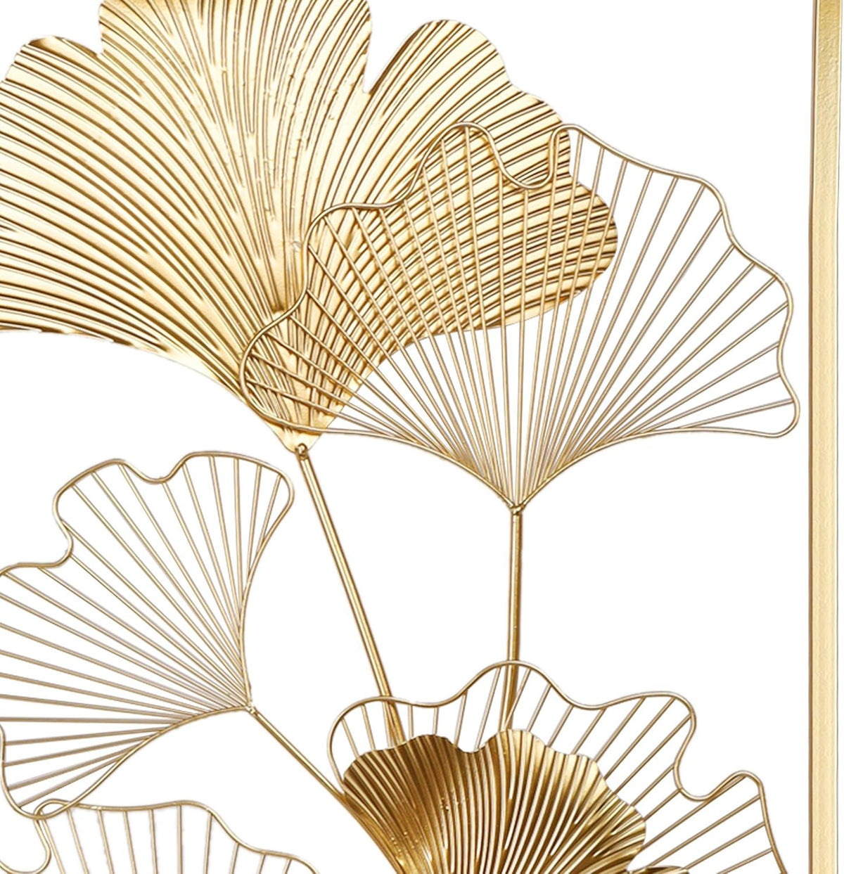 39" X 20" Golden Metal Ginkgo Leaf Wall Hanging Decor S136047