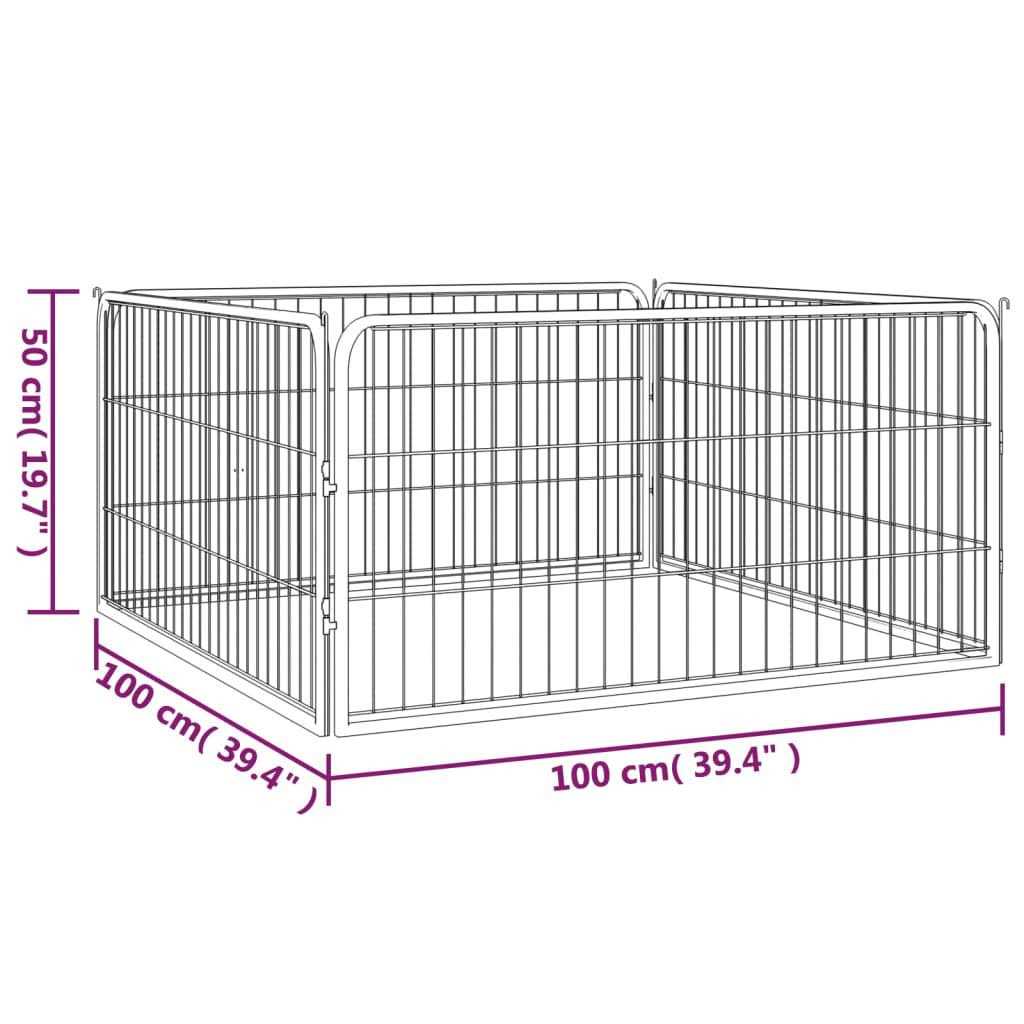 Black 4 Panels Steel Dog Playpen Y796