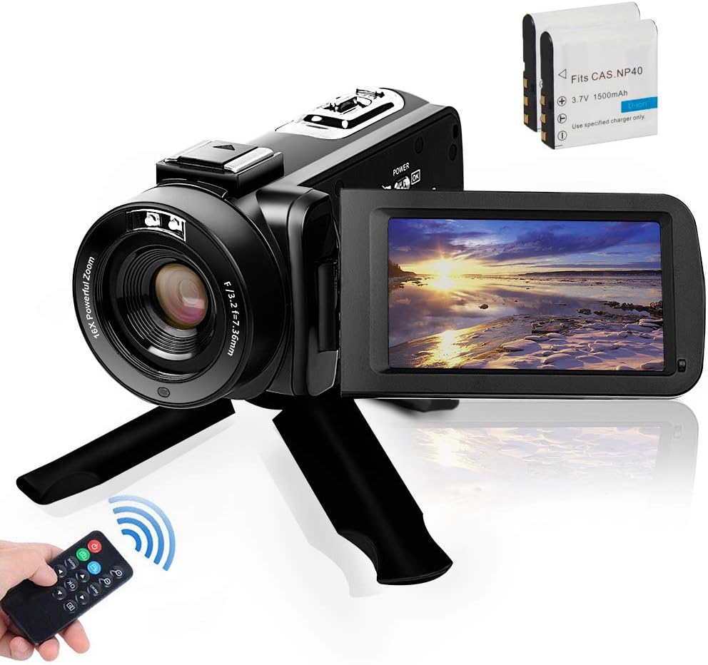 FHD 1080P 30FPS 24MP 16X Digital Zoom 3 Inch Touch Screen Video Camera with Remote Control and Tripod Z506