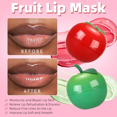 6 PCS Mini Strawberry Lemon Peach Cherry Moisturizing Lip Sleeping Mask Set W75737