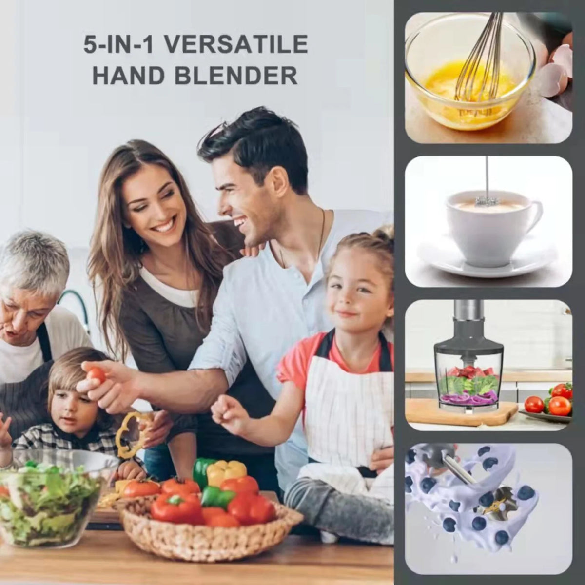 5-in-1 Handheld Stick Blender with Whisk H857453