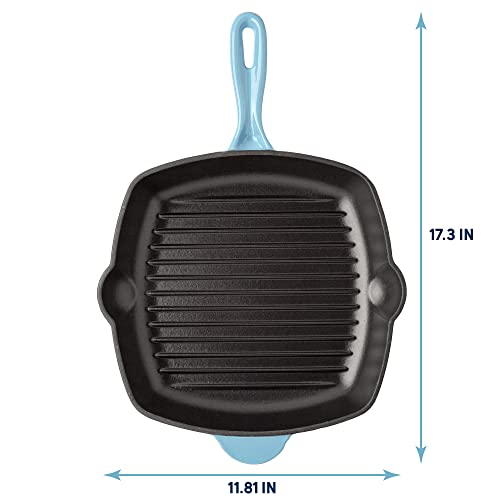 Enameled Cast Iron Square Griddle Grill Pan, 11-Inch, Cream E438713