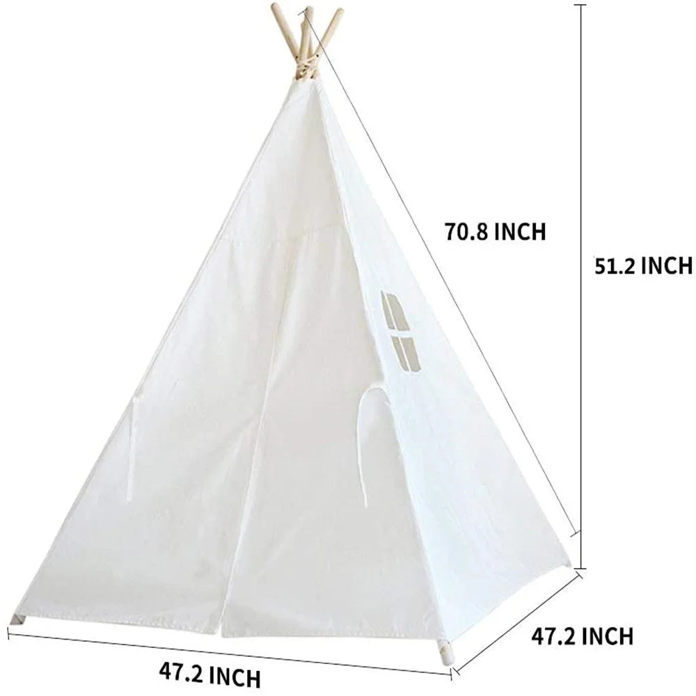 White Canvas Kids Teepee Tent C15018