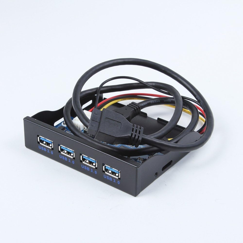 USB 3.0 4-Ports 3.5 inch Metal Front Panel USB Hub with 15 Pin SATA Power Connector O73074