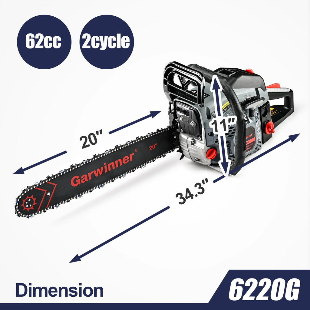Gas Chainsaw 20'' 2-Stroke 62CC V2120