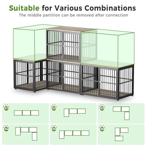 Brown Wooden Dog Crate Furniture TV Stand J454311