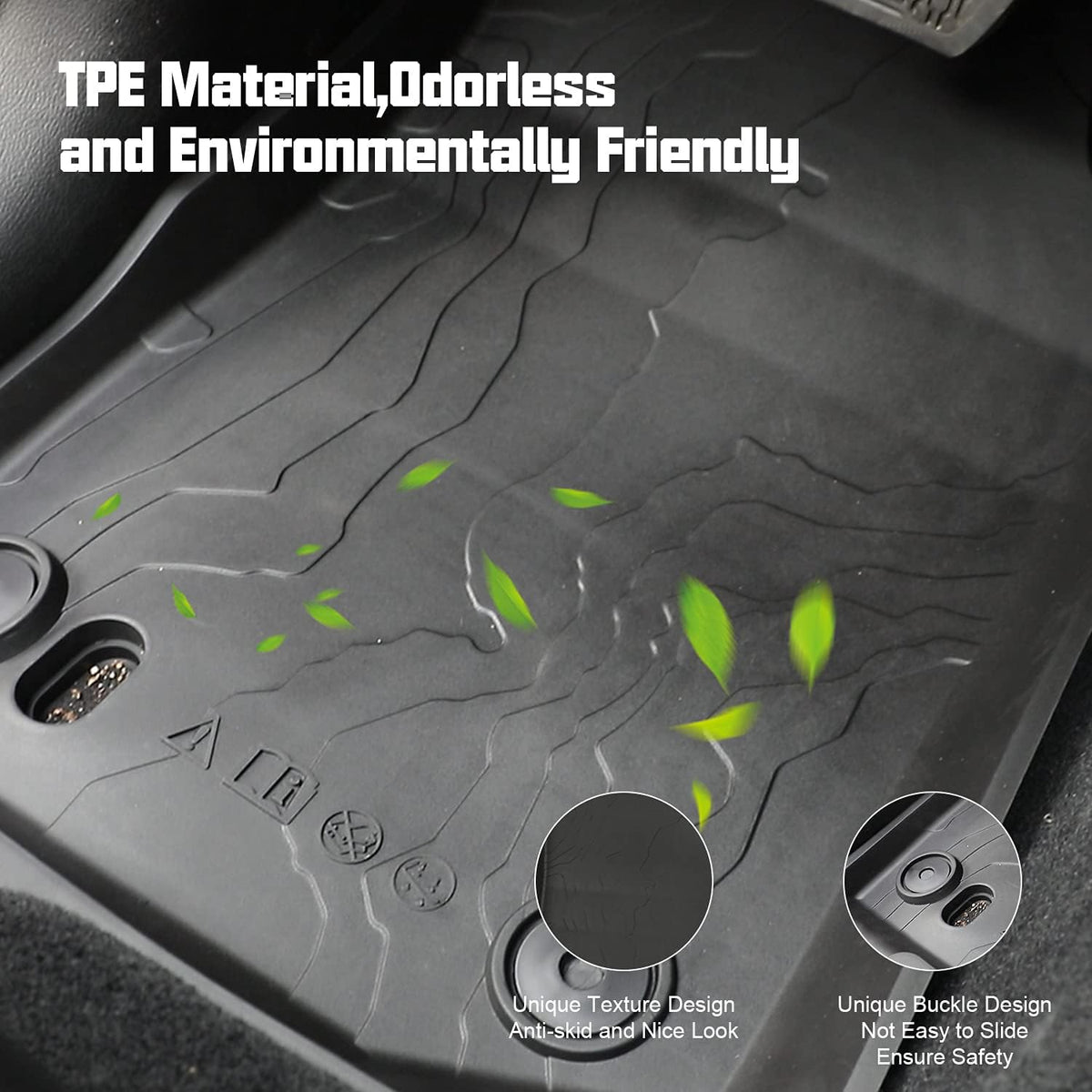 Black 2 Door TPE Floor Mats Set D55608