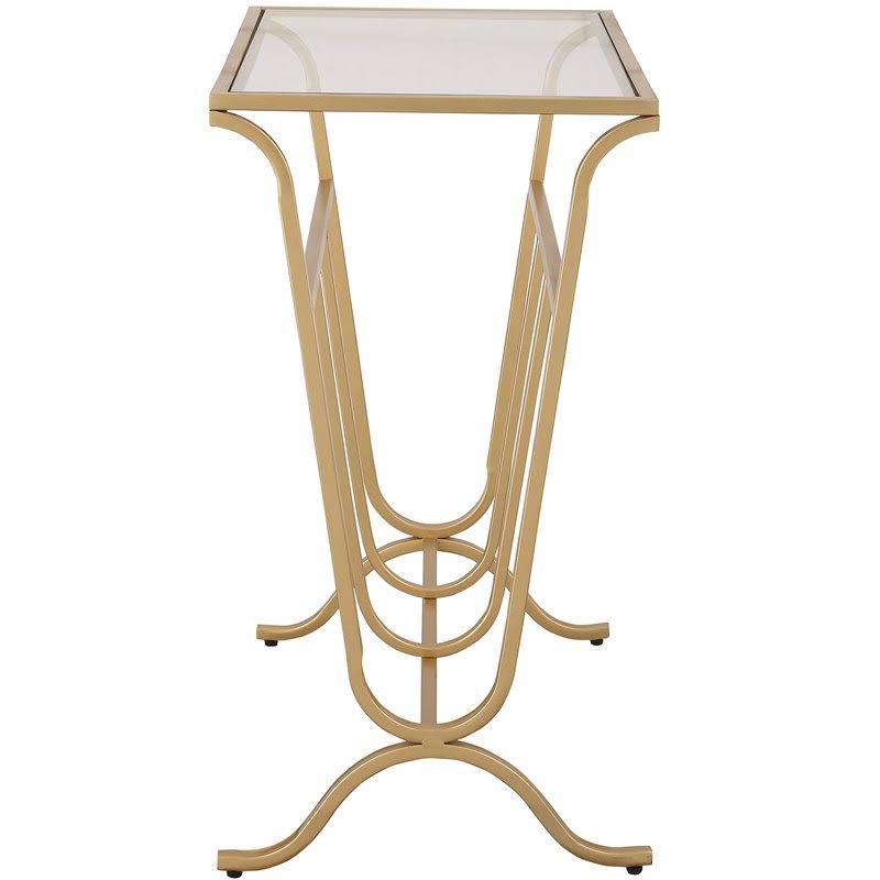 Gold Glass Top Accent Table P585