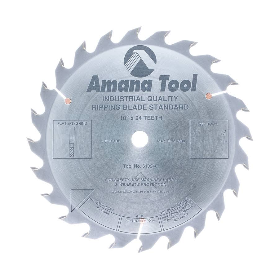Carbide Tipped Ripping Circular Saw Blade 10x22 D x 24T 5/8 Bore C1079