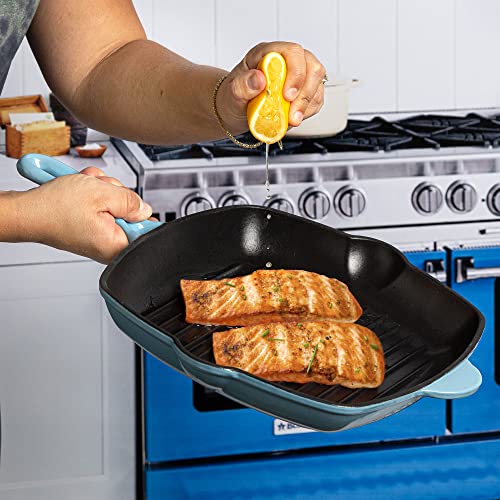 Enameled Cast Iron Square Griddle Grill Pan, 11-Inch, Cream E438713