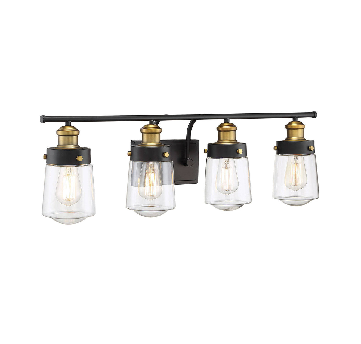 Vintage Black with Warm Brass 4 Light Bath Y875368